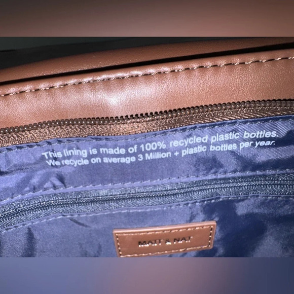 Matt & Nat  Robby clutch bag zipper brown fold over purse vegan leather hand bag - Picture 5 of 5